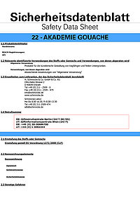 AKADEMIE Gouache - Sicherheitsdatenblätter