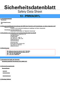 PRIMAcryl - Sicherheitsdatenblätter